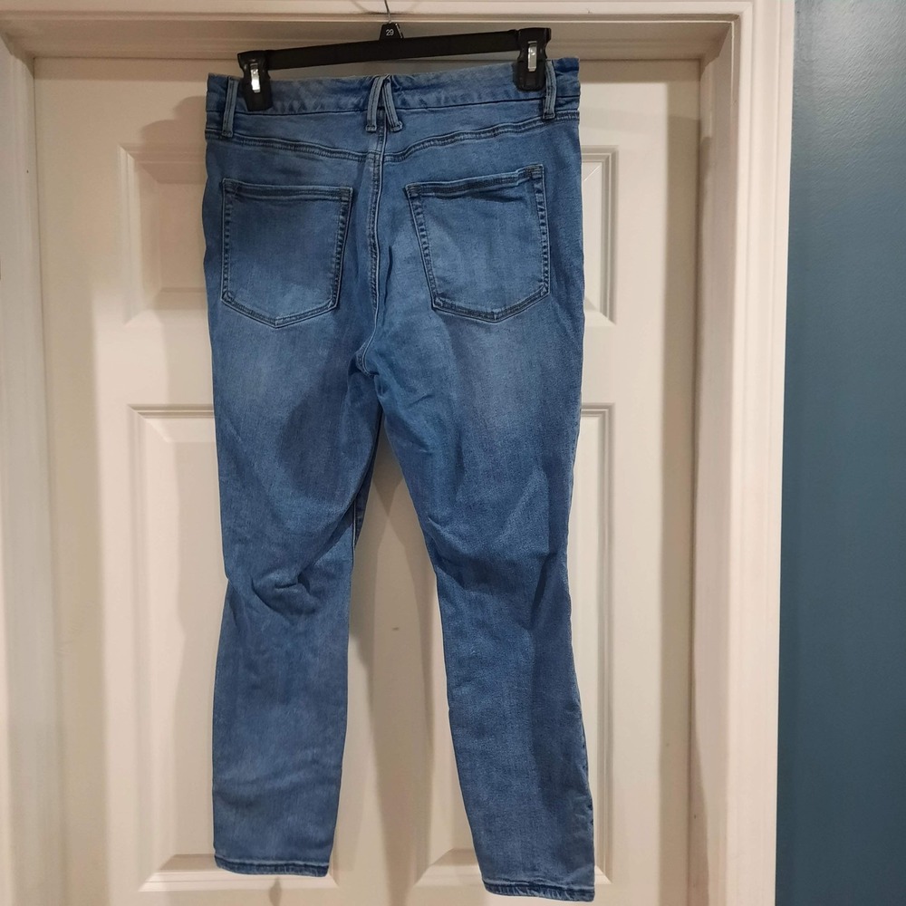 Good American Jeans Womens 15 Good Legs Crop Skinny High Rise‎ Denim Distressed - Picture 4 of 11